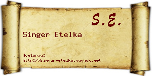 Singer Etelka névjegykártya